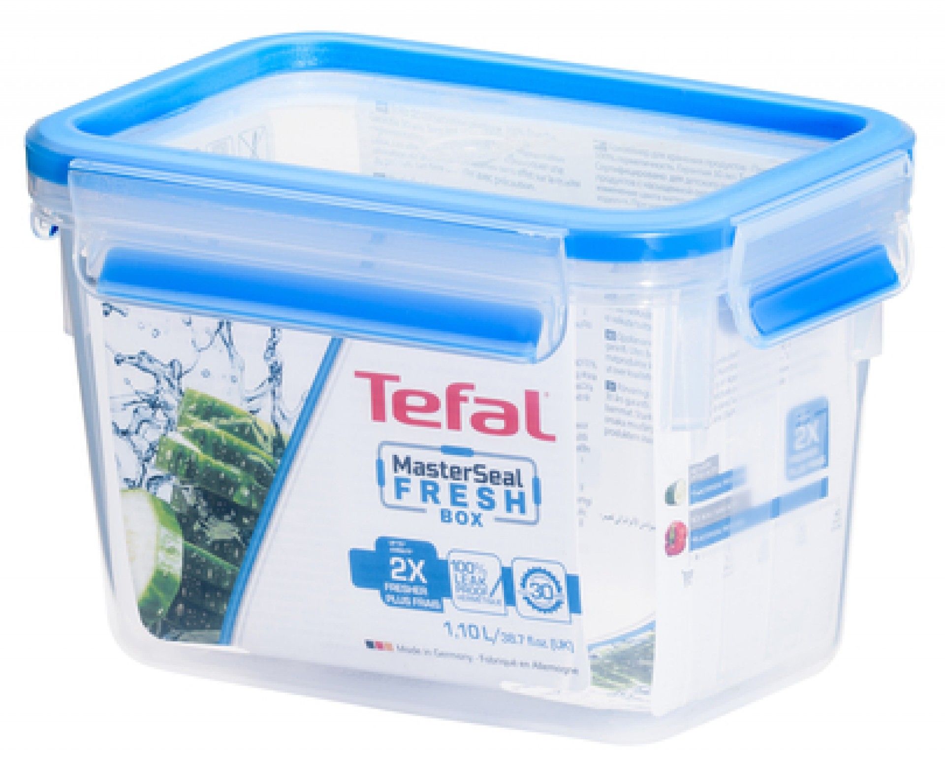 TEFAL Caixa para conservação de alimentos retangular em plástico 1,1 l azul K3021302