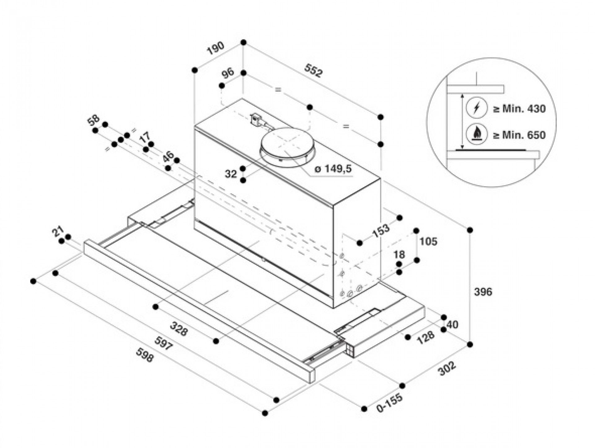 EXAUSTOR TELESCÓPICO WHIRLPOOL - AKR 634 GY/3