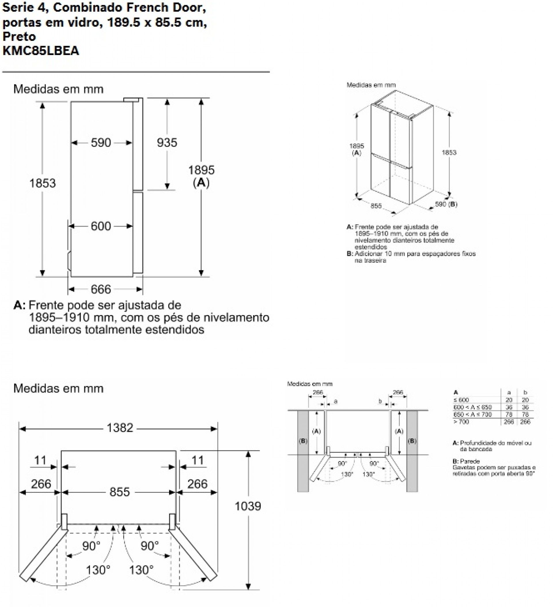 COMBINADO FRENCH DOOR BOSCH - KMC85LBEA