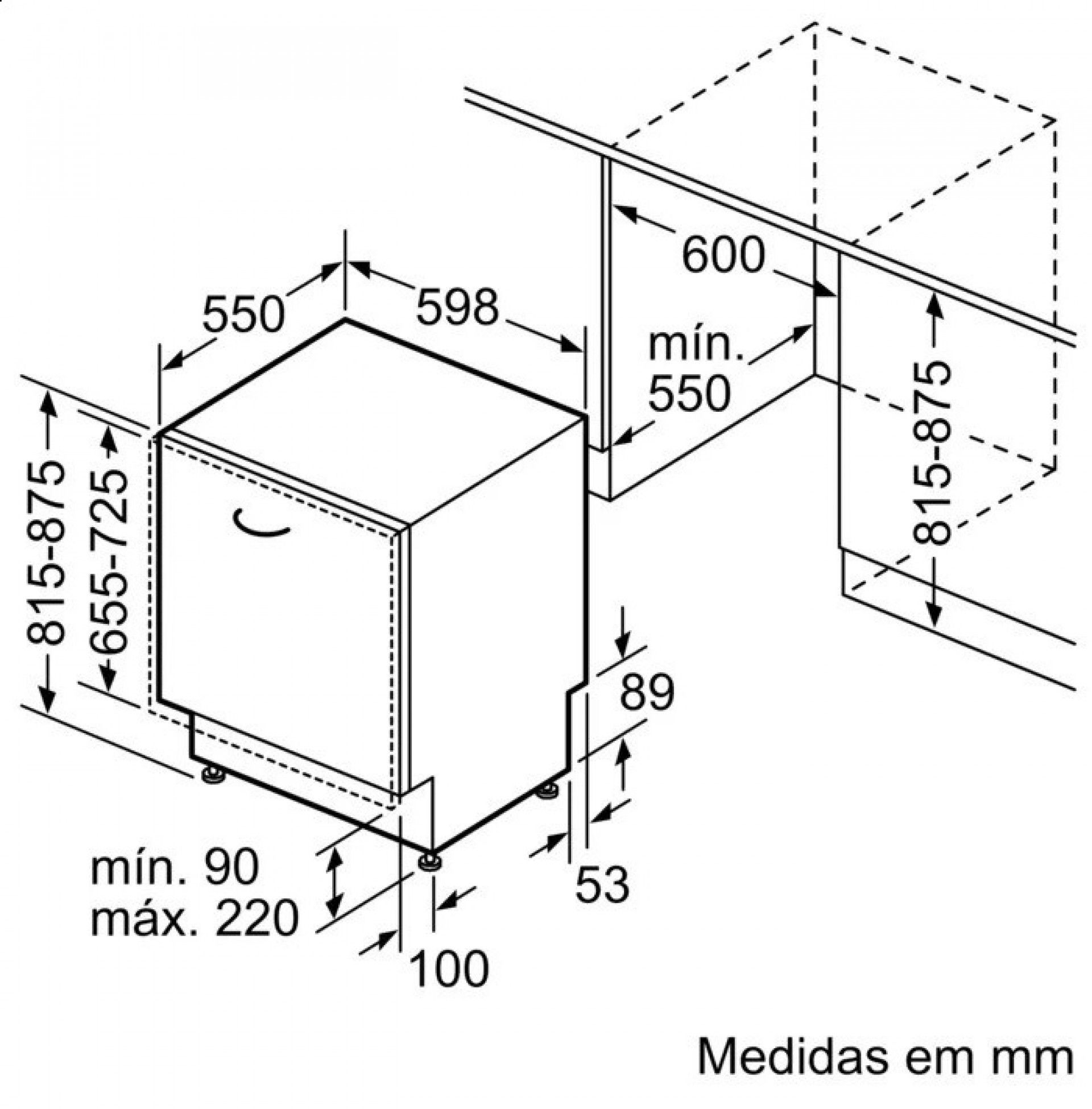 MÁQ LAVAR LOIÇA TOTALMENTE INTEGRÁVEL SIEMENS - SN65ZX07CE