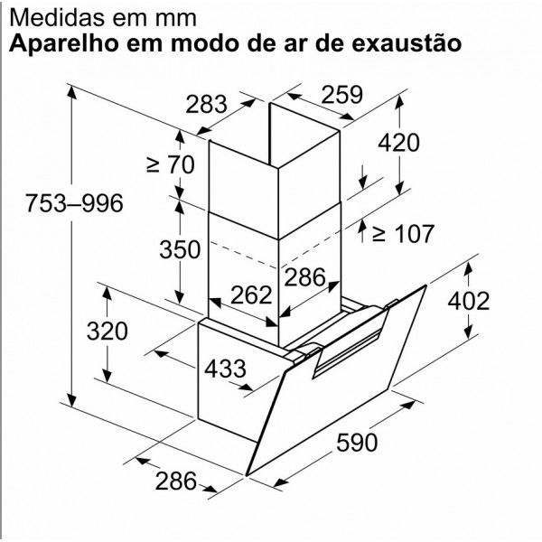 CHAMIN DE PAREDE 60 cm BOSCH - DWK67FN20