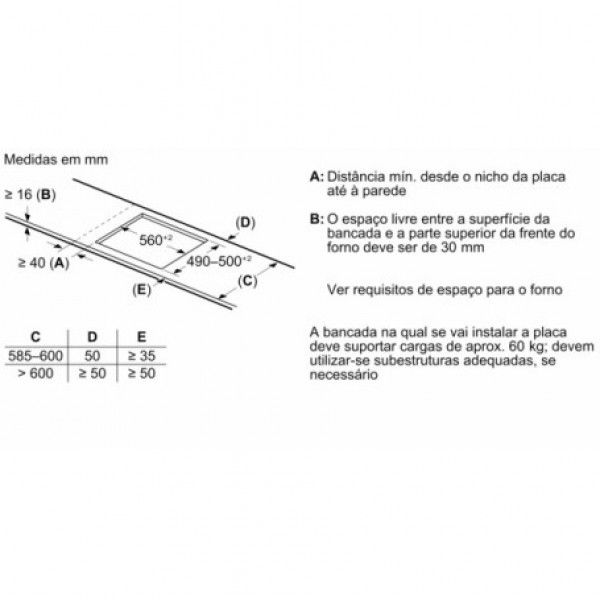 Placa Indução Siemens ED61AHSC1E 59.2cm Placa Indução Siemens ED61AHSC1E 59.2cm