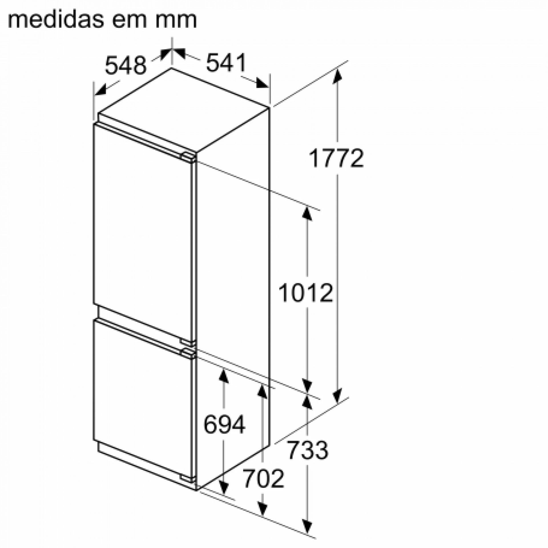 Frigorífico Combinado Bosch KIN86VFE0 260L Classe E