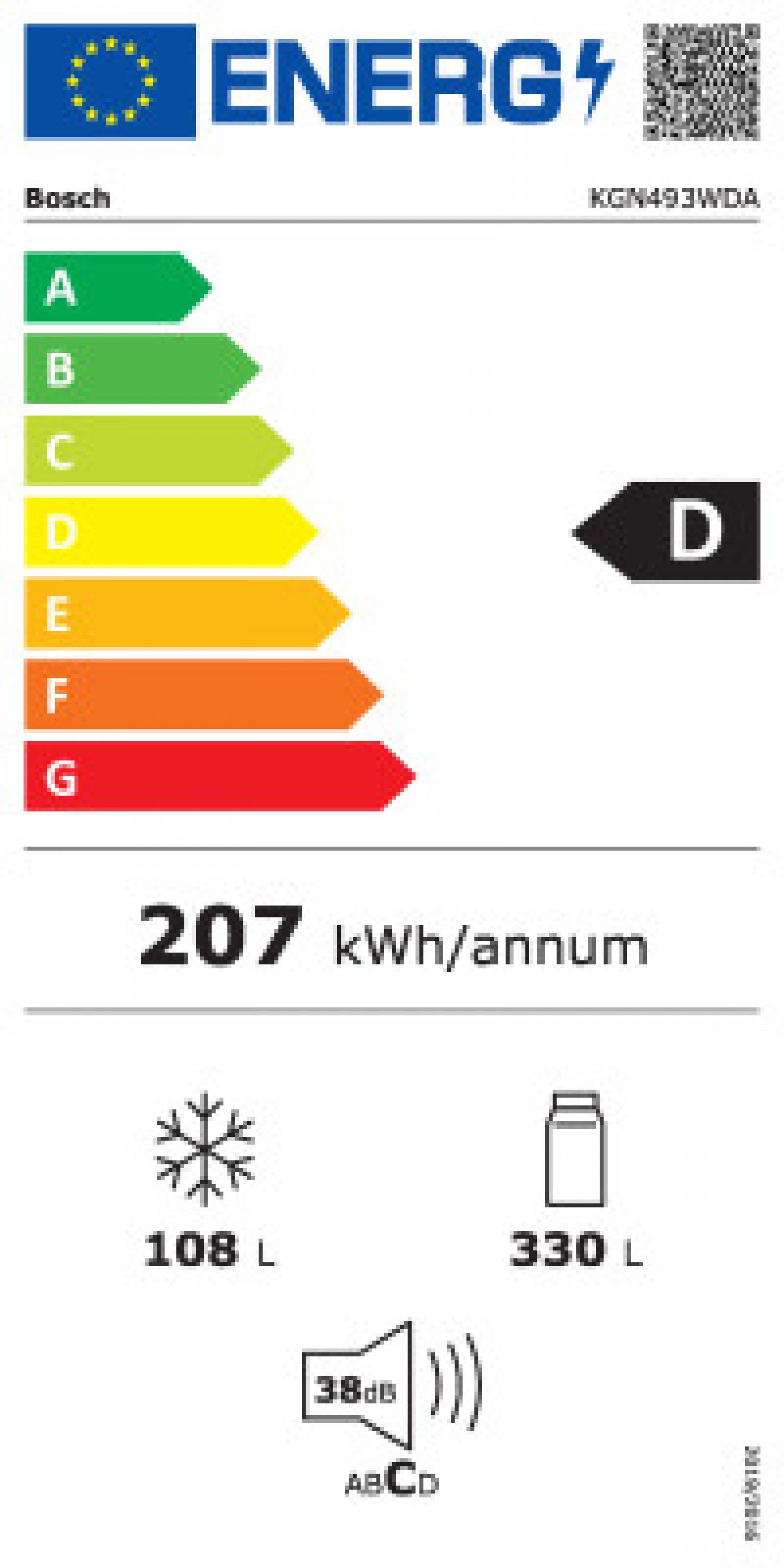 Frigorífico Combinado Bosch KGN493WDA 438L