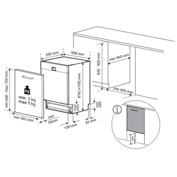 M�quina de Lavar Loi�a Beko BDIN38560C 15 Talheres Classe A
