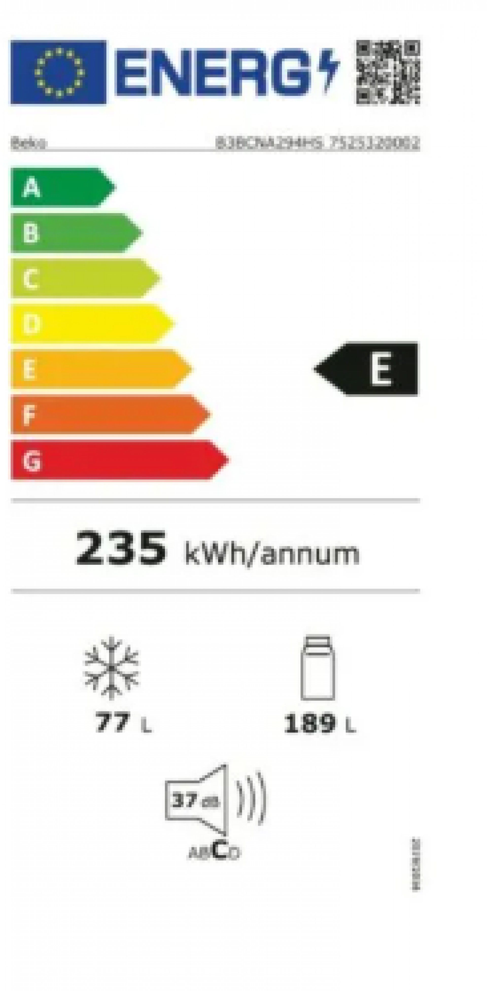 B3BCNA294HS: Frigorífico Combinado de Encastrar (Combinado, 54 cm)