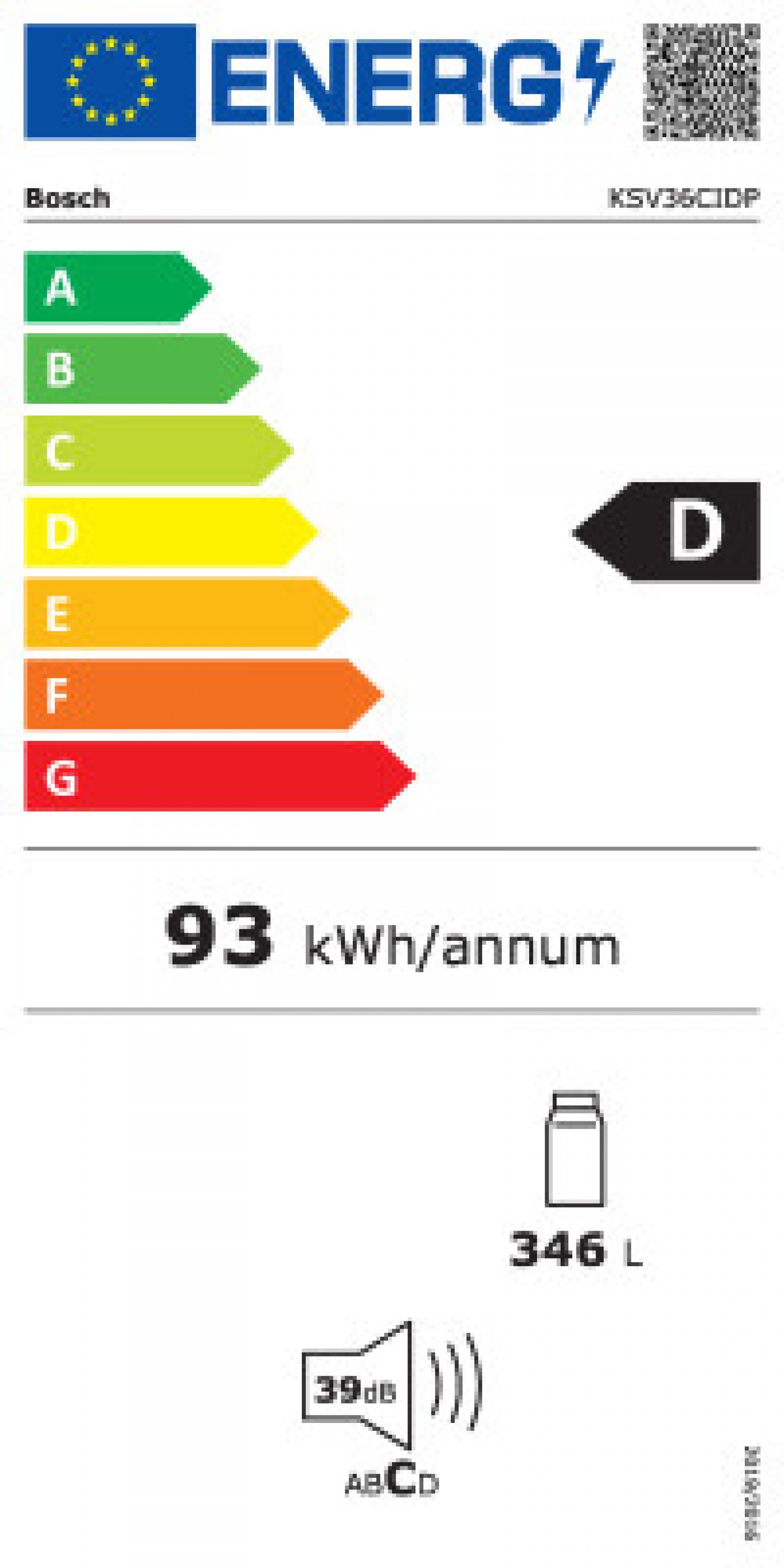 Frigorífico Sem Congelador Bosch KSV36CIDP 346