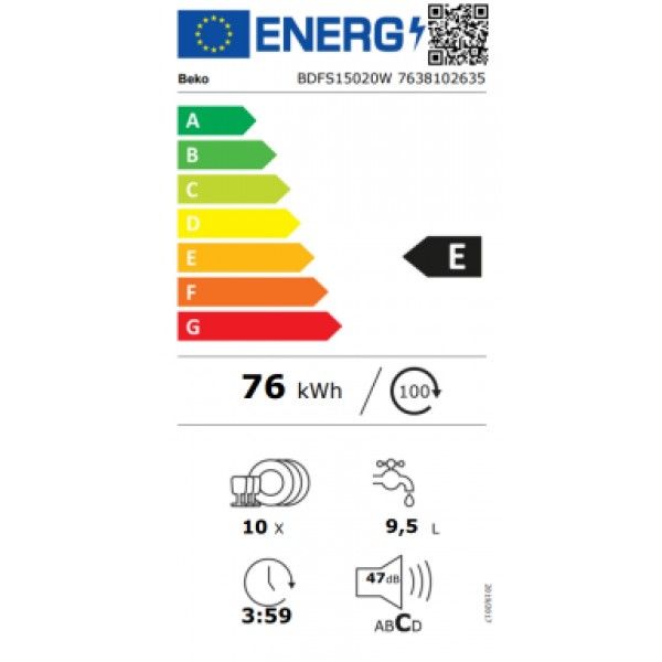 Máquina de Lavar Loiça Beko BDFS15020W Máquina de Lavar Loiça Beko BDFS15020W