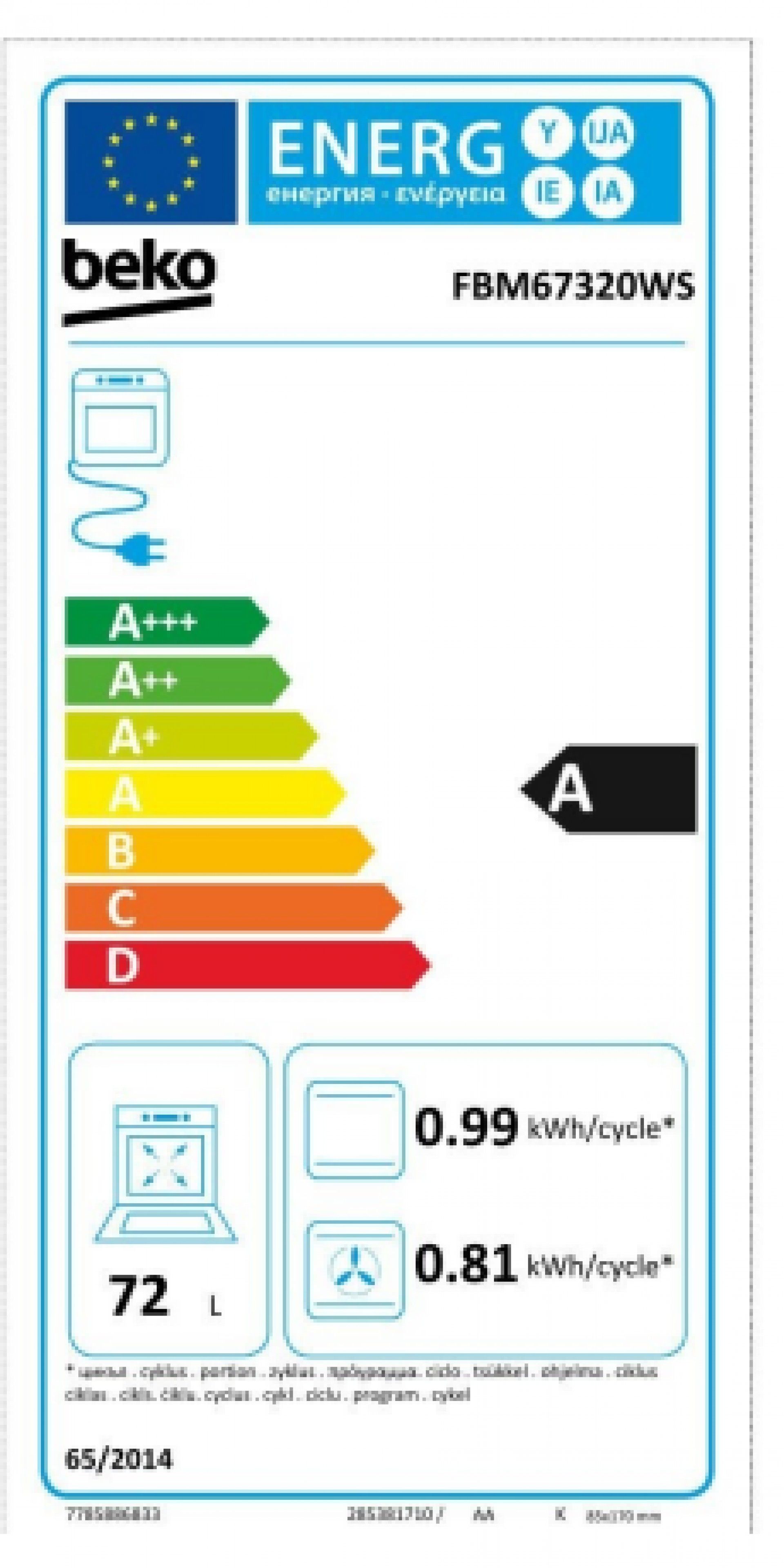 Fogão Vitrocerâmico Beko FBM67320WS