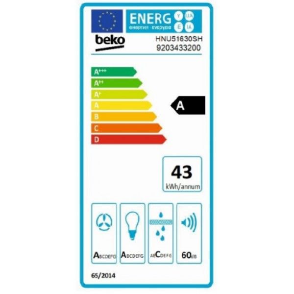 Exaustor Beko HNU51630SH 52cm Classe A Exaustor Beko HNU51630SH 52cm Classe A