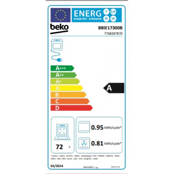 Pack Encast. Forno + Placa Beko BBSE17300B Pack Encast. Forno + Placa Beko BBSE17300B