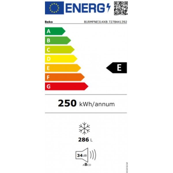 Congelador Vertical Beko B1RMFNE314XB Congelador Vertical Beko B1RMFNE314XB