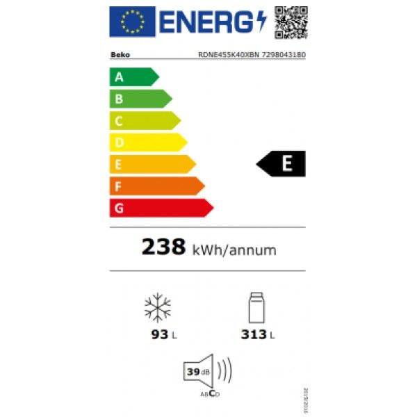 Combinado Beko RDNE455K40XBN