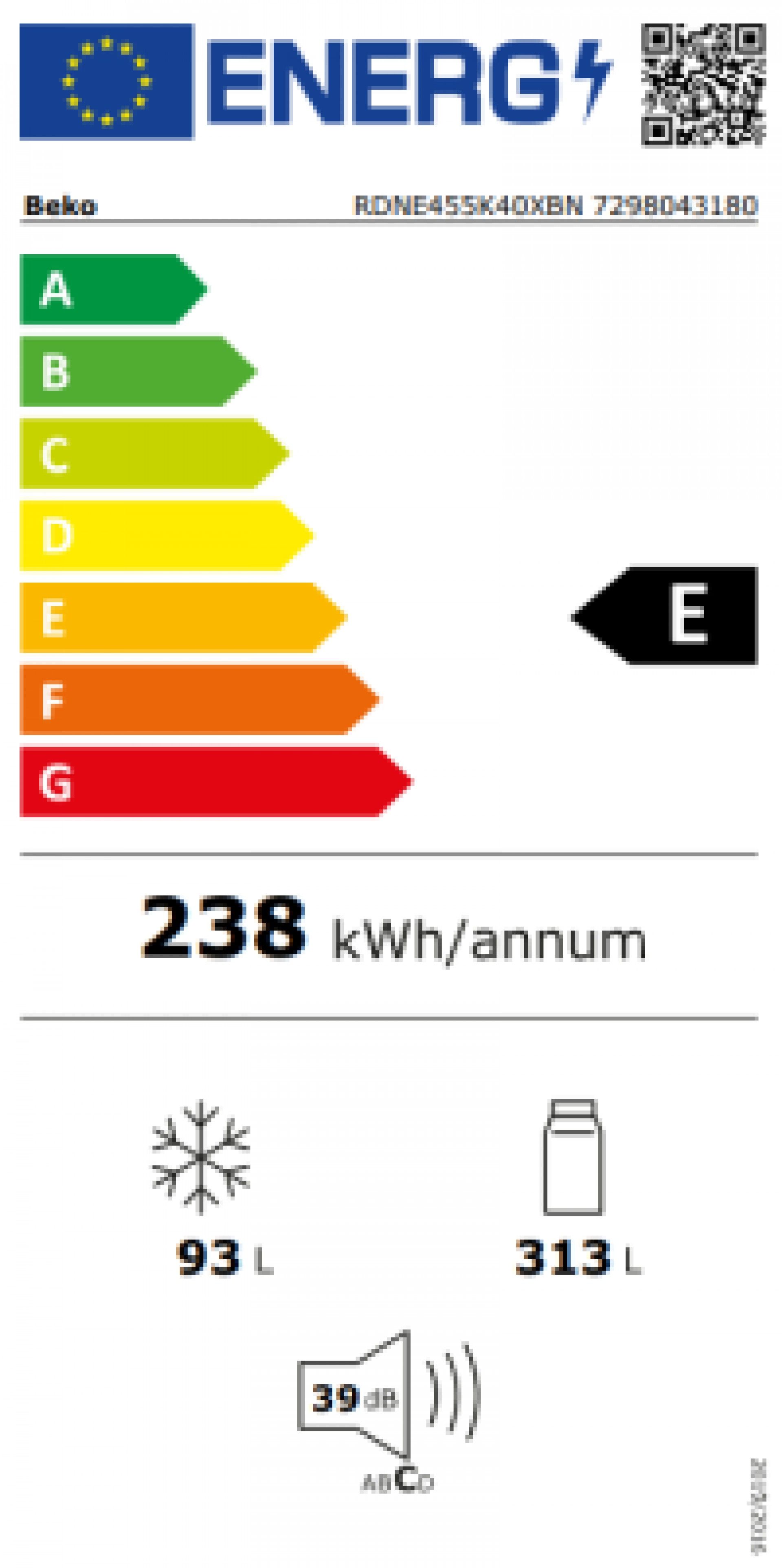 Combinado Beko RDNE455K40XBN