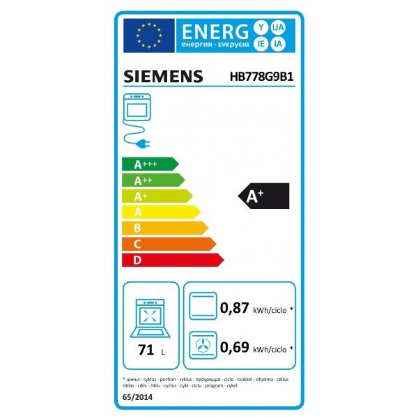 Siemens HB778G9B1 - Forno Multifuncional iQ700 71 Litros HumidClean cooKControl Home Connect Classe Siemens HB778G9B1 - Forno Multifuncional iQ700 71 Litros HumidClean cooKControl Home Connect Classe