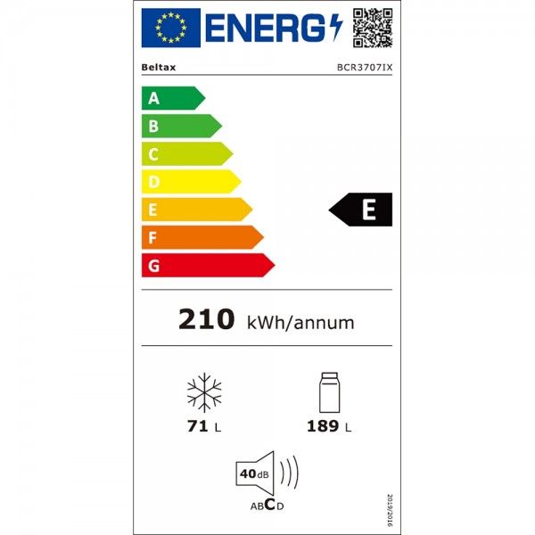 Frigorífico combinado Beltax BCR3707IX Frigorífico combinado Beltax BCR3707IX