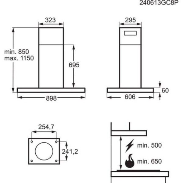 Exaustor AEG GI87D91CB 90cm Classe A+