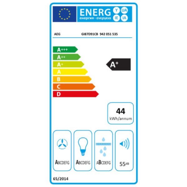 Exaustor AEG GI87D91CB 90cm Classe A+